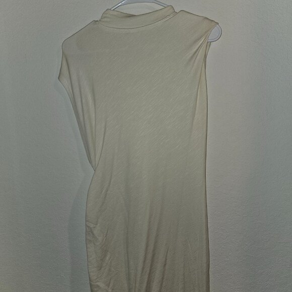 NWT Daily Practice Anthropologie Mock-Neck Ruched Midi Dress - Picture 2 of 5